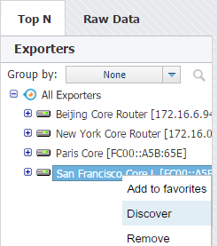 NetVizura NetFlow Analyzer - Exporters and Interfaces Discovery