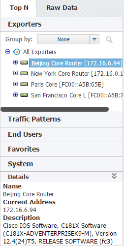 NetVizura NetFlow Analyzer - Node Details