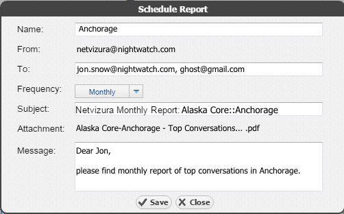 NetVizura NetFlow - Report Scheduling (2)