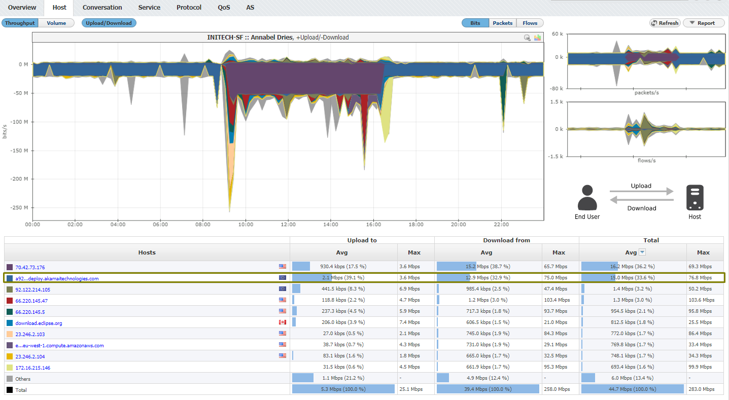 NetVizura NetFlow Analyzer Upload-Download Example